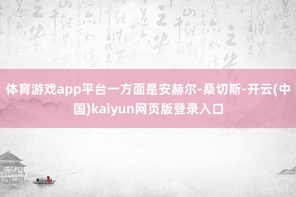 体育游戏app平台一方面是安赫尔-桑切斯-开云(中国)kaiyun网页版登录入口