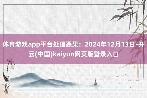 体育游戏app平台处理恶果：2024年12月13日-开云(中国)kaiyun网页版登录入口