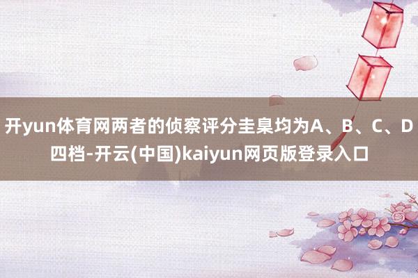 开yun体育网两者的侦察评分圭臬均为A、B、C、D四档-开云(中国)kaiyun网页版登录入口